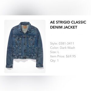 American Eagle Outfitters Blue Jean Jacket Timeless Style Size L